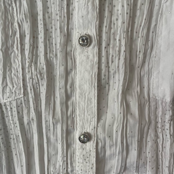 Cowgirl Up White Sparkle Button Up Western Shirt Size Medium - Picture 6 of 9